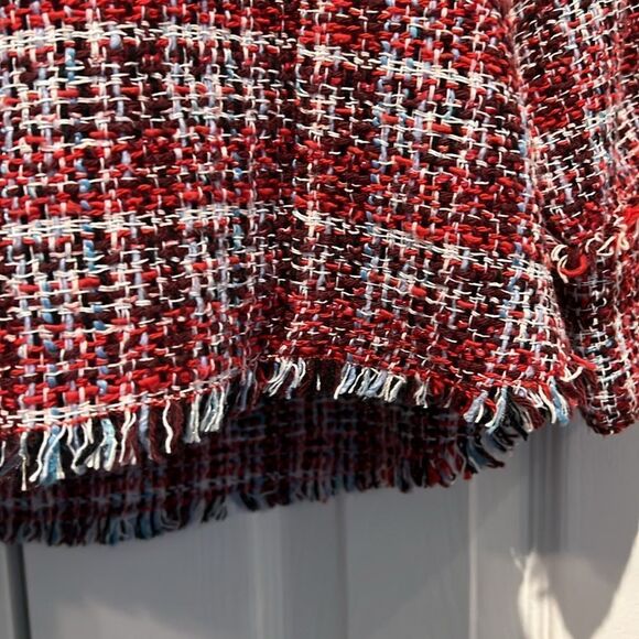 C&A Red Multicoloured Tweed European Jacket Shacket Size‎ EU 36 US M/L - Picture 6 of 16